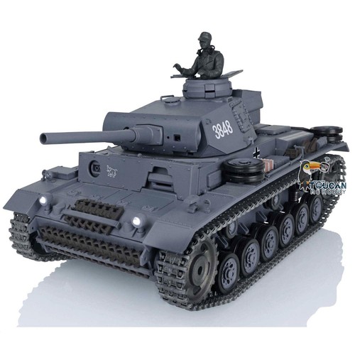 Henglong 1/16 7.0 Upgraded German Panzer III L RC IR Tank 3848 W/Metal Tracks - Picture 3 of 12