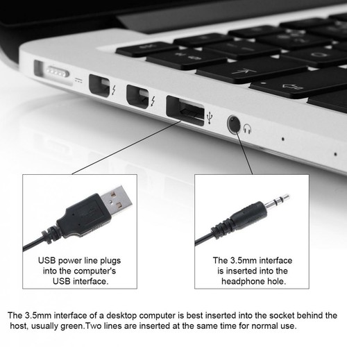 USB 2.0 Speakers 3.5mm Stereo Jack for PC Laptop Smartphone Computer Speaker - Picture 9 of 12