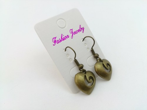 Pendientes forma de corazón 29 mm baño bronce bisutería 071 - Imagen 2 de 3