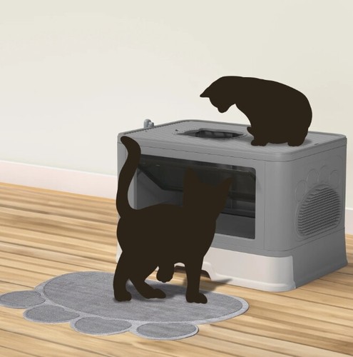 Top Exit Door Cat Litter Box Front Entry Dextrus with Lid Cover&Litter Scoop - Picture 12 of 12