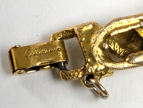 VG Signed GOLDETTE Victorian Revival Jeweled Link Bracelet w Safety Chain 7.5" - Picture 7 of 10