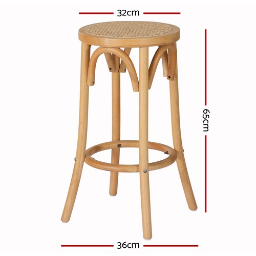 Artiss Bar Stool Wooden Stool Counter Chair Kitchen Barstools Rattan Seat - Picture 2 of 7