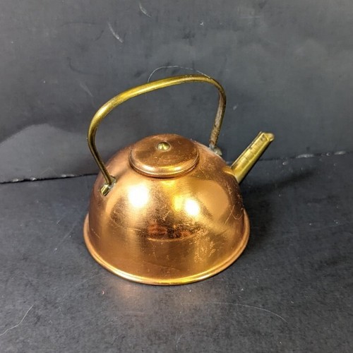 Miniature Vintage Copper Kettle 2¼" Wide For Dollhouse Diorama MADE IN ENGLAND - Picture 6 of 6