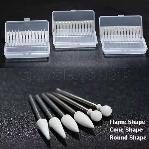 Fresas dentales de piedra blanca cono/llama/redonda pulido de alta velocidad FG - Picture 1 of 40