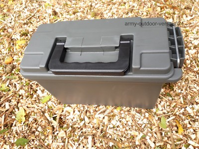 US Munitionskiste Kunststoff oliv Transportbox Ammo box absch. Angelkoffer CAL30