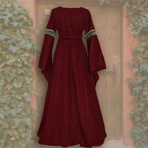 Women's Vintage Victorian Renaissance Gothic Dress Medieval Dress Costume Hooded - Picture 16 of 35