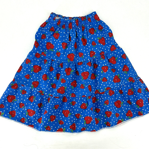 Girls Vintage 2-Piece Shirt & Skirt Set Apples Union Made Size 12 Cottage-core - Picture 10 of 14