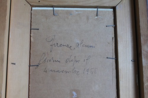 GORI Gino Paolo 1911-91 Ölgemälde Spaziergänger vor Laterne Öl / Malkarton 1966 - Picture 5 of 5