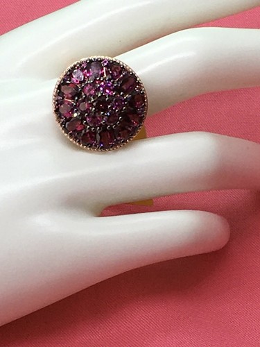 Orissa Rhodolite Garnet in Black Rhodium Ring-Massive Statement Ring - Picture 8 of 8
