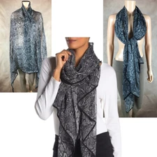 CEJON Python Snake Sheer Chiffon Shawl Scarf NWT