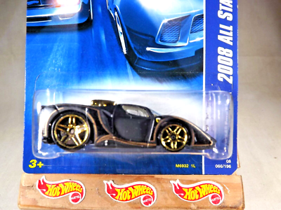 2008 Hot Wheels #66 All Stars 'TOONED ENZO FERRARI Black w/Gold