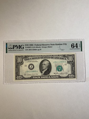 US Currency Federal Reserve Note Kansas City $10 1985 - Picture 1 of 2