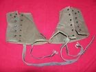 WWII Size Medium Spats Short Leggings US Army Canvas Military Boot Shoe GI WW2
