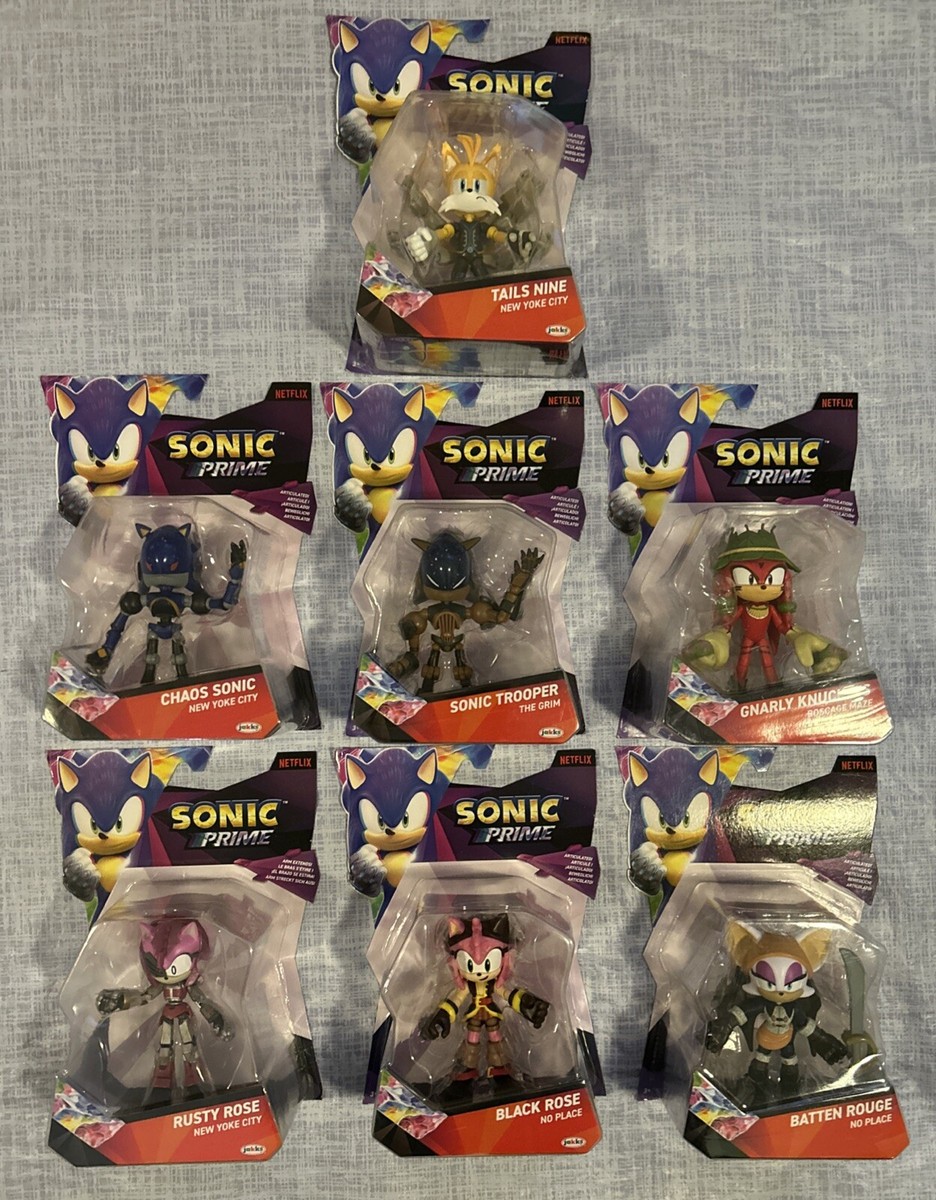 Figurines d'action Sonic Prime - Boîte avec fenêtre 2-Pack - Rebel Rouge + Tails Nine