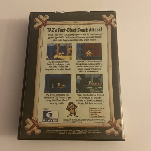 Taz-Mania Sega Genesis Warner Bros Adventure Cartoon Complete/ Tested - Picture 4 of 11