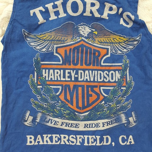 Vintage 90s Harley-Davidson Girl's Small T Shirt Dress Retro Motorcycle Biker - Picture 8 of 13