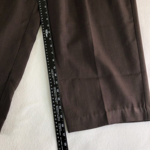 Alan Flusser Mens Golf Chino Pants Size 42x27 Brown Pleated Front Straight Leg - Picture 8 of 11