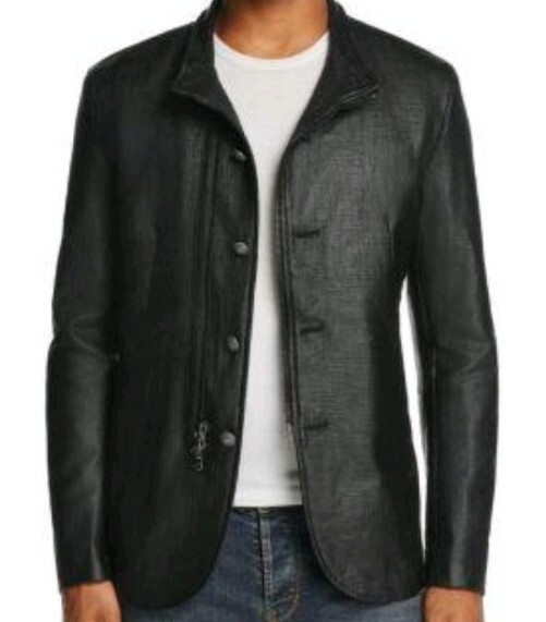 John Varvatos Mens Resin Coated Hoodie Black For John Varvatos Mens Resin Coated Hoodie