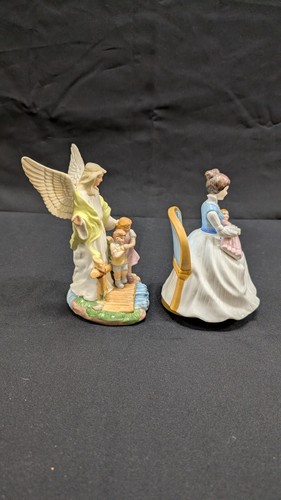 Guardian Angel with Children on Bridge & Mother and Baby Lot of 2 Musical Figure - Picture 9 of 14