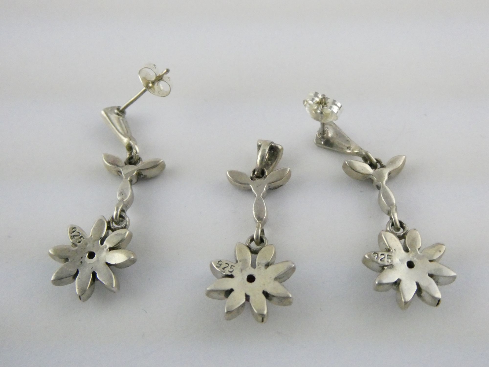 Sterling Silver Rough Pink Red Ruby and Marcasite… - image 13