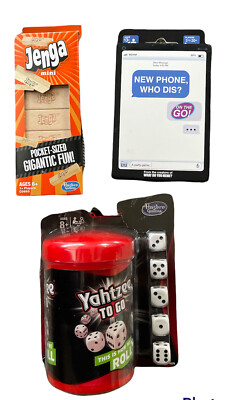 YAHTZEE TO GO - JENGA MINI - NEW PHONE, WHO DIS? - BUNDLE TRAVEL LOT NEW