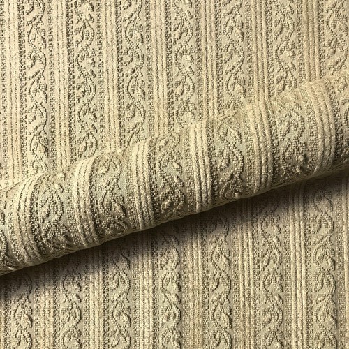 Hellbraun strukturierter Polsterstoff mit Blumenstreifen 54 Zoll