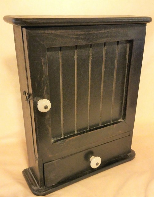 Vintage Rustic Key Holder Wood Cabinet Box With Door For Wall Mount Vintage Rustic Key Holder Wood Cabinet Box With Door For Wall Mount