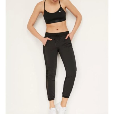 Nike 777166-010 Women's Black Bonded Jogger Mesh Pants