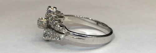 Vintage 14 Kt Weißgold Diamant Ring, Ringgröße 7,5 - Bild 3 von 4