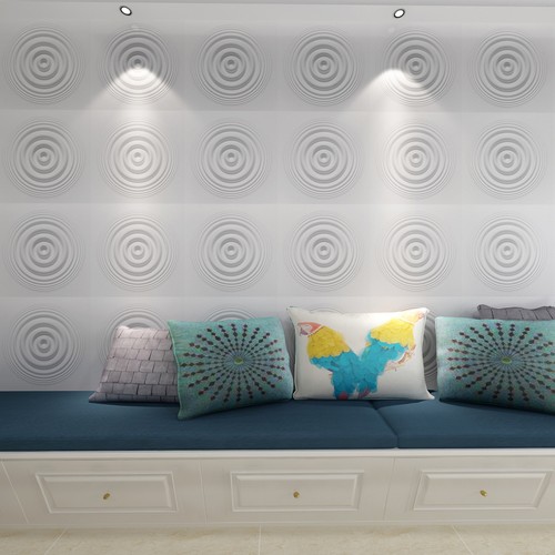 3 qm Wandplatten 3D Paneele PVC Deckenverkleidung 50x50 cm Kunststoff Kringel - Bild 11 von 24