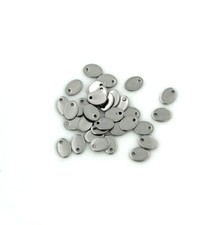 10 Stainless Steel Oval Stamping Tags -7mm x 5mm Tiny Size - MT294