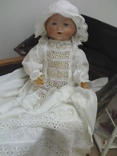 Antiguo Cabeza De Porcelana Hermoso Bebé Muñeca A&M Antiguo Cabeza De Porcelana Hermoso Bebé Muñeca A&M