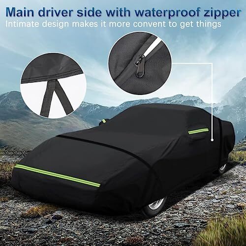 Full Car Cover Heavy Duty Waterproof C6 2005-2013 Chevy Corvette(Black) - Picture 6 of 7