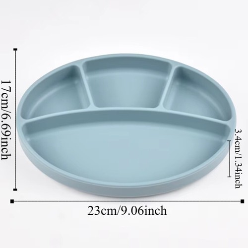 Baby Safe Silicone Divided Dining Plate W/ Suction Cup Toddler Eating Training✨ - Picture 5 of 18