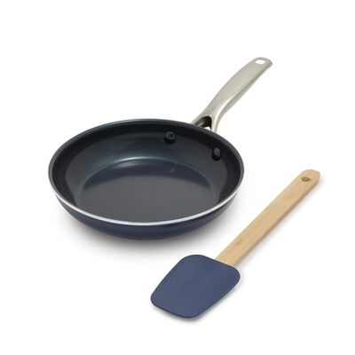 #ad Blue Diamond 8 Inch Nonstick Fry Pan with Spatula Oven Dishwasher Safe $15.92