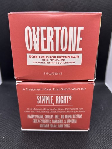 2 Overtone Hair Care Semi-Permanent Conditioner Rose Gold for Brown Hair 8 fl oz - Picture 2 of 4
