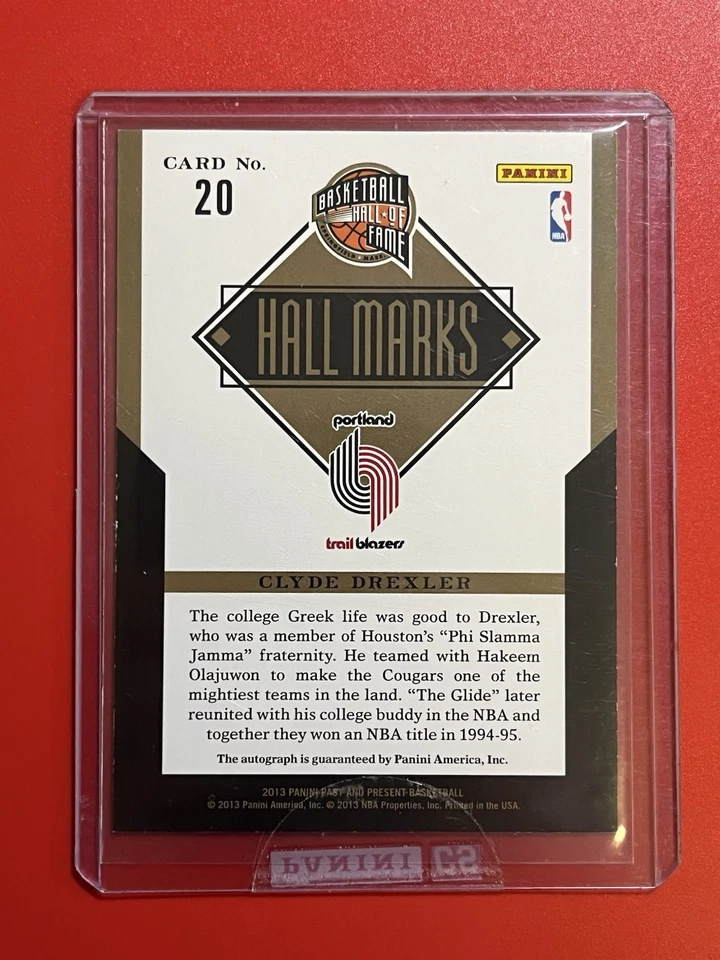CLYDE DREXLER 2013-14 PAST AND PRESENT HALL MARKS BLAZERS AUTO Sealed - Image 2 of 2
