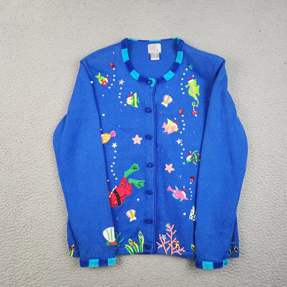 De Colección Berek Navidad Suéter Mujer Cárdigan Mediano Feo Vacaciones Náutico Santa Foto 2 de 4