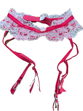 2015 Victoria's Secret Raspberry red Lace Garter Belt size XS/S