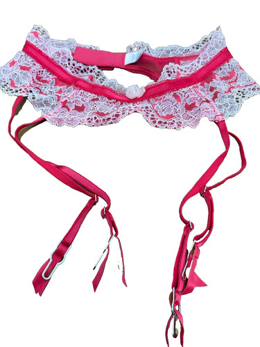 2015 Victoria's Secret Raspberry red Lace Garter Belt size XS/S