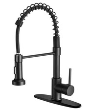 Black Kitchen Faucet with Pull Out Sprayer Stainless Steel Single Handle Spri...