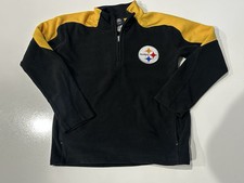 Pittsburgh Steelers NFL TEAM Youth L Size Black Pullover 1/4 Zip Sweater 14/16