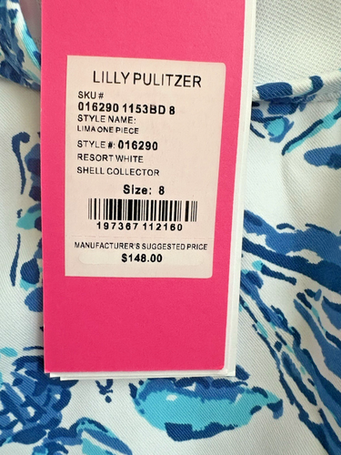 Neu mit Etikett Lilly Pulitzer Lima einteiliger Badeanzug Shell Sammler Größe 8 - Bild 6 von 8