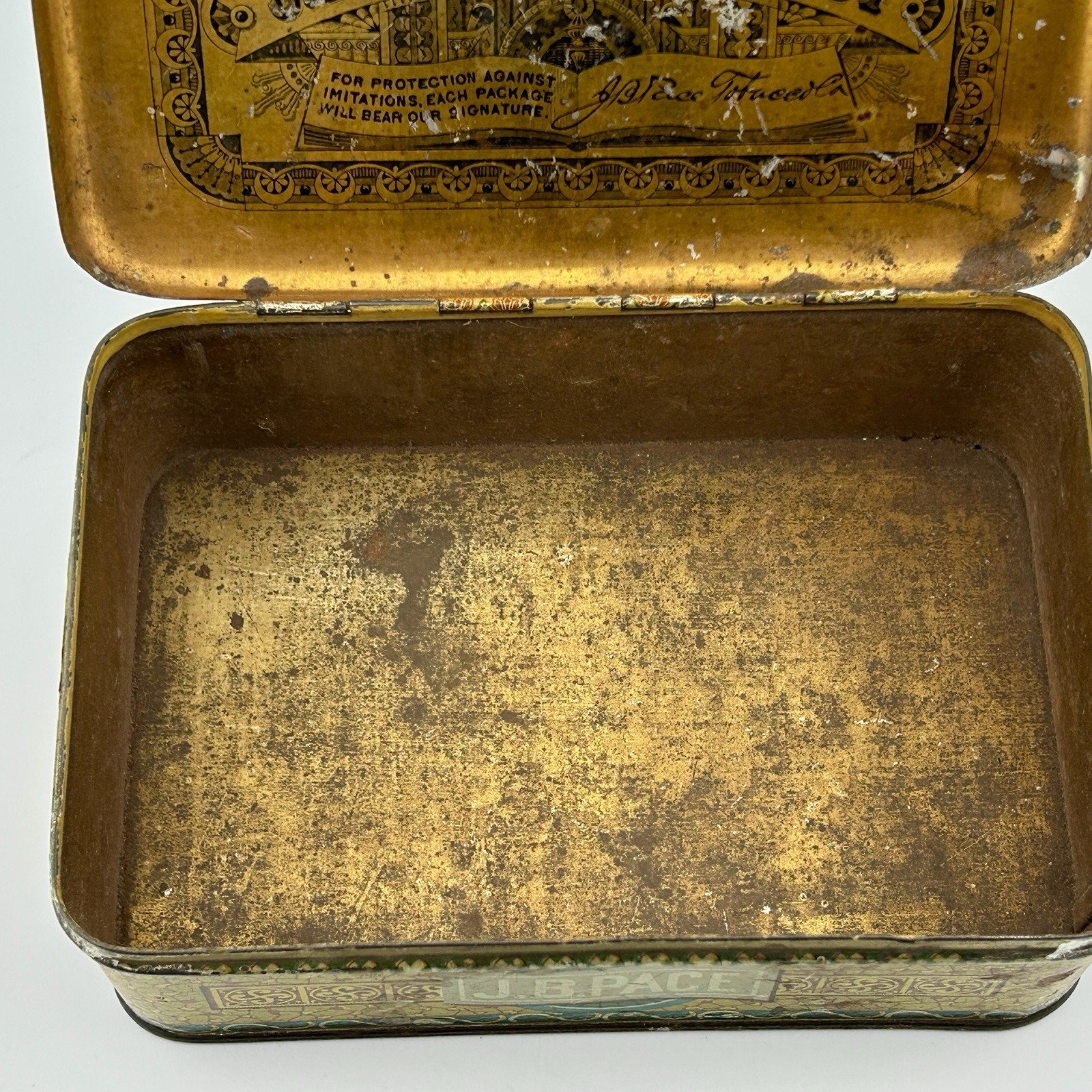 Antique J.B. Pace Scroll Cut Twist Tobacco Tin Somers Bros c.1880s Richmond VA