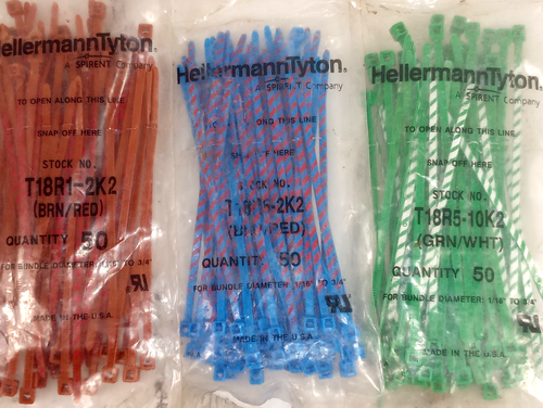 Hellermann Tyton Colored Cable Zip Ties T18R Lot of 16 800+ New - Picture 6 of 9