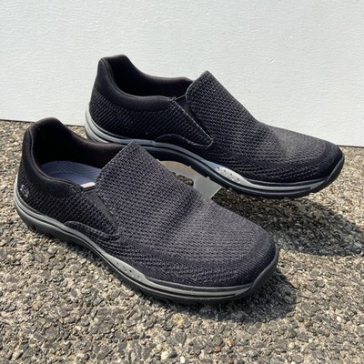 Skechers Expected Gomel Mens Sz 10.5 Black Casual Slip On Shoes Loafers