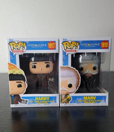 🔥Funko Pop! Movies: Home Alone 2 Lot: Harry #1917 & Marv #1919 W/Protectors!🔥