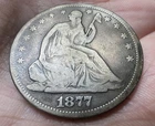 1877-S Seated Liberty Silver Half Dollar 50c