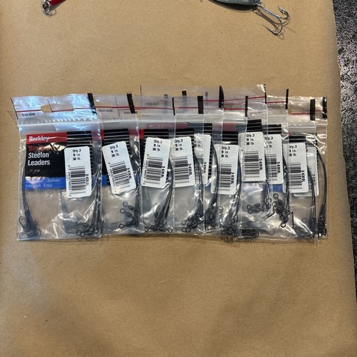 10 Packs Berkley Big Game Steelon Leaders 9 Inch 30 lb Swivel 30 Total NIP
