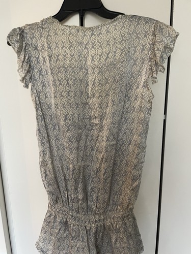Mameluco Poupette St. Barth Mujer Seda Cuello en V Floral Volantes Gris Talla 2 - Imagen 12 de 14